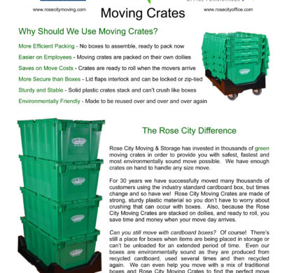 Green Moving Crates